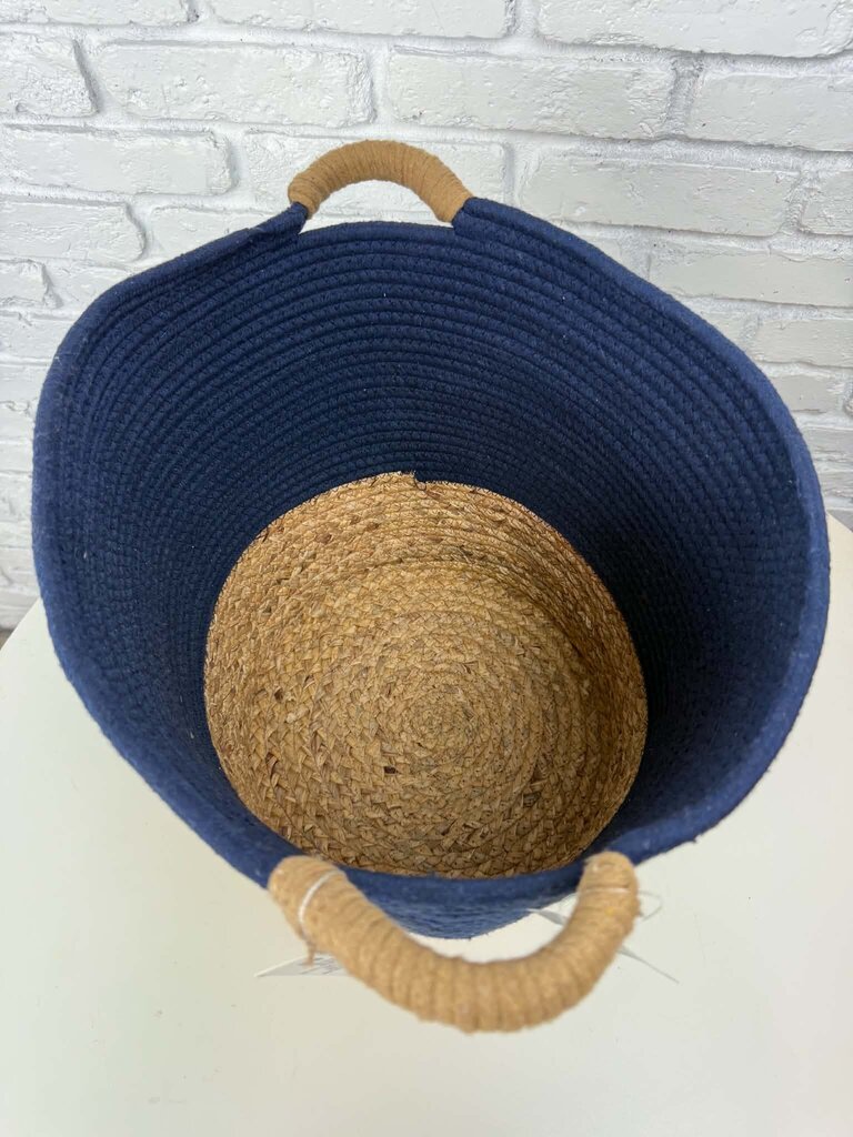 Blue Table Decor Woven Storage Basket Retail $29.99