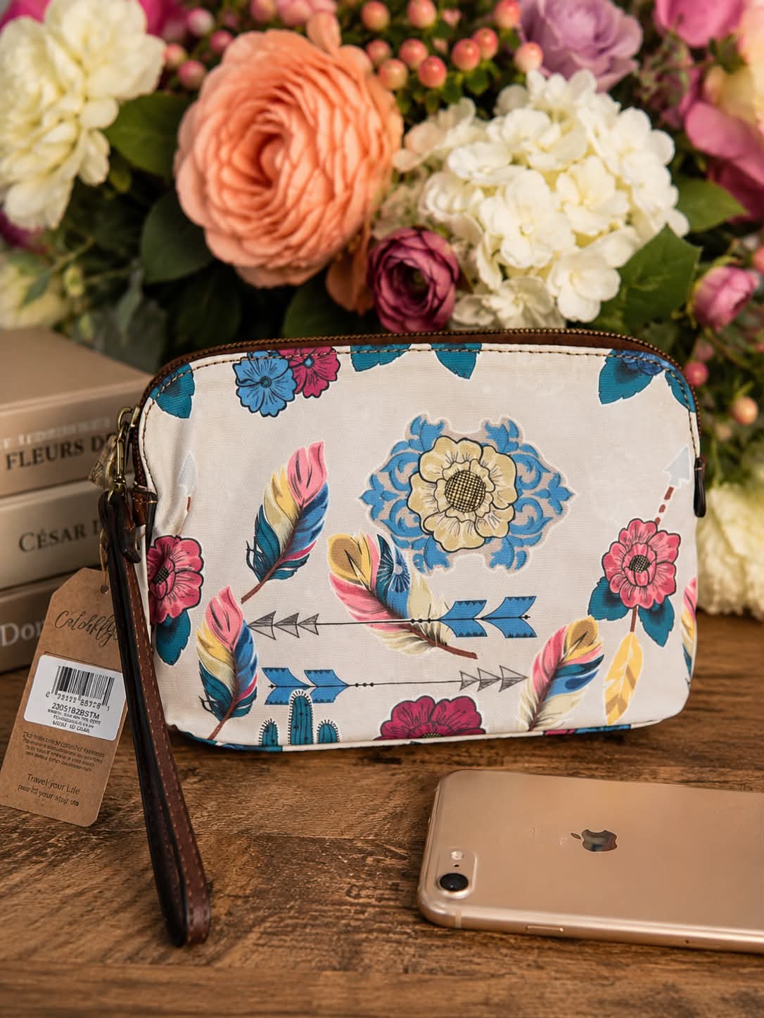 Floral Leopard Boho Wristlet Retail $34.99