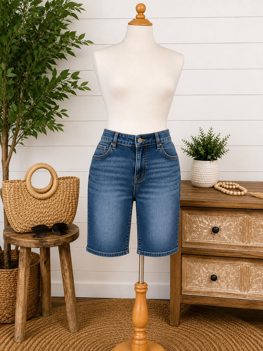 Curvy Denim Bermuda Shorts Size 18W
