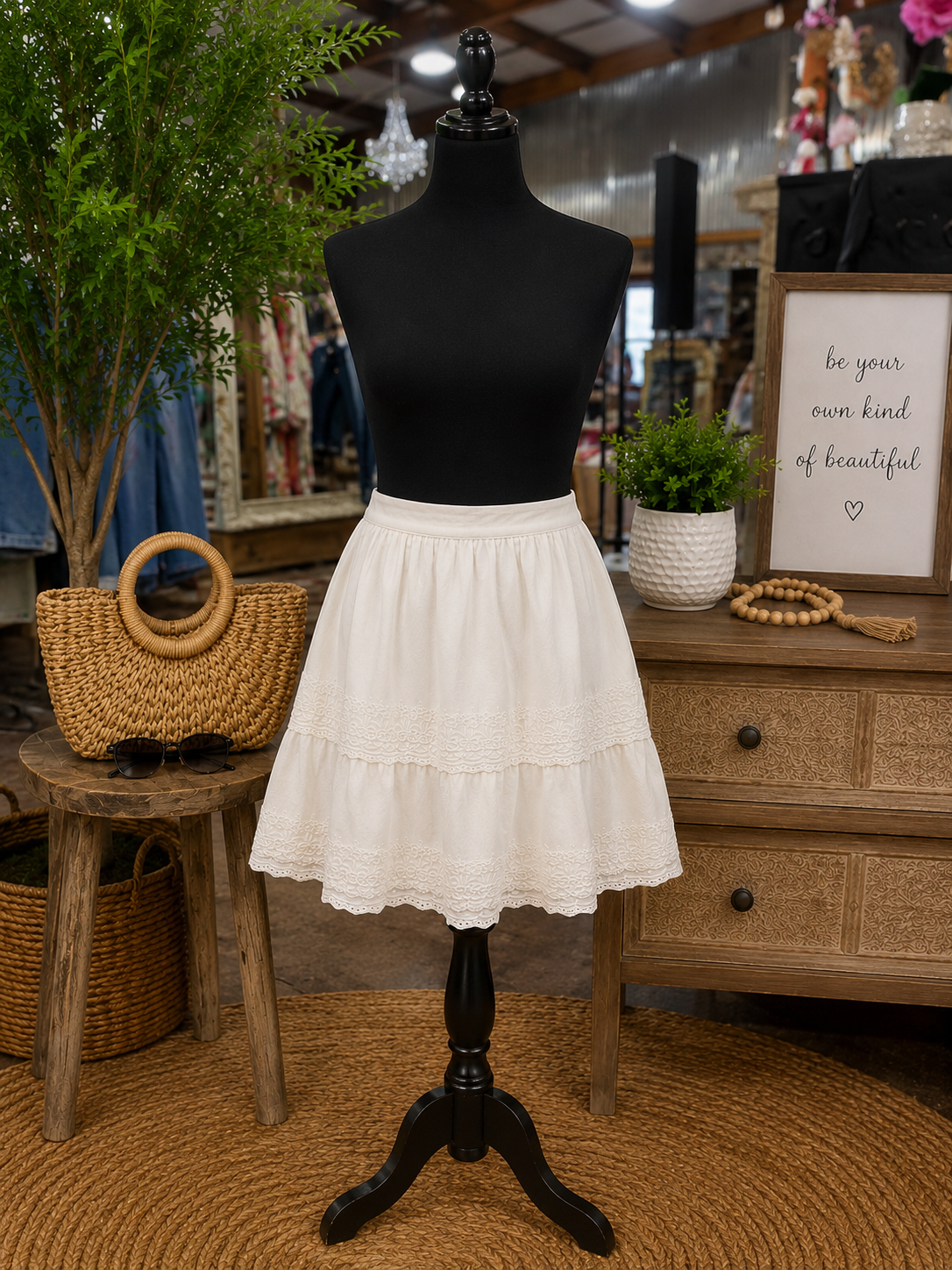 Solid Skirt w/Embroidery Detail Size XL NEW!!