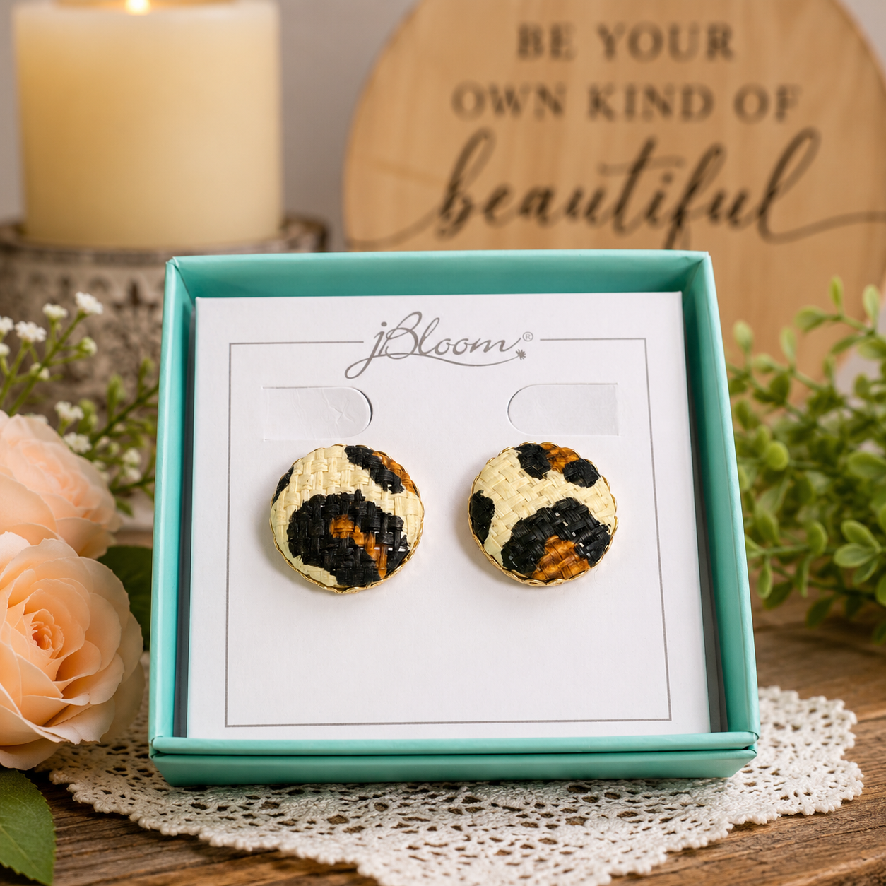 Leopard Print Stud Earrings