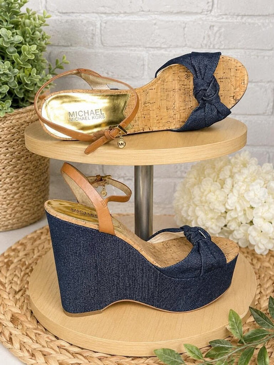 Michael Kors Bow Wedge Sandals Size 9.5