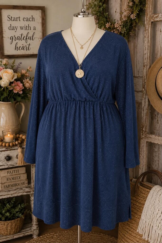 Blue Sparkle Party Dress Size 18W
