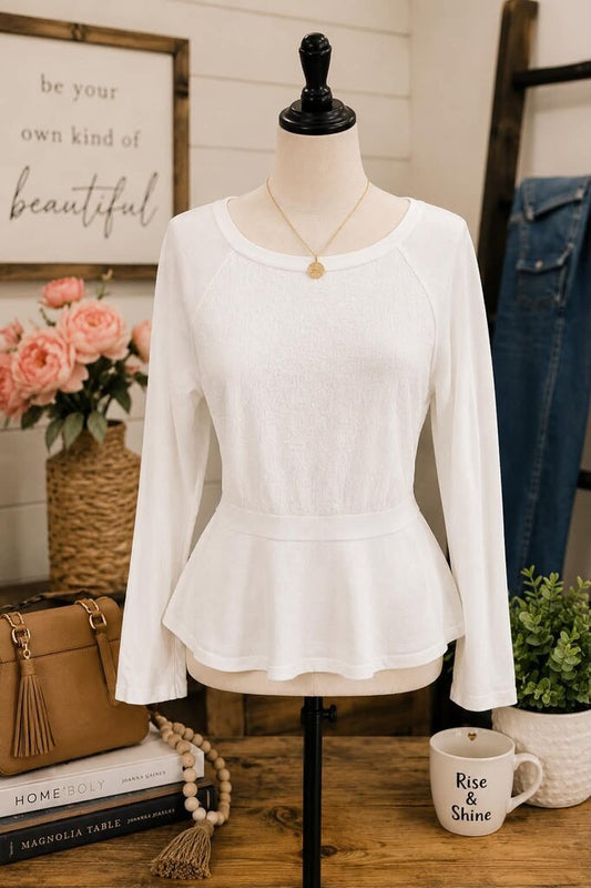 White House Black Market White Sweater Size M