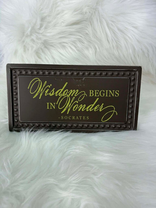 Wisdom Begins In Wonder Metal Decor