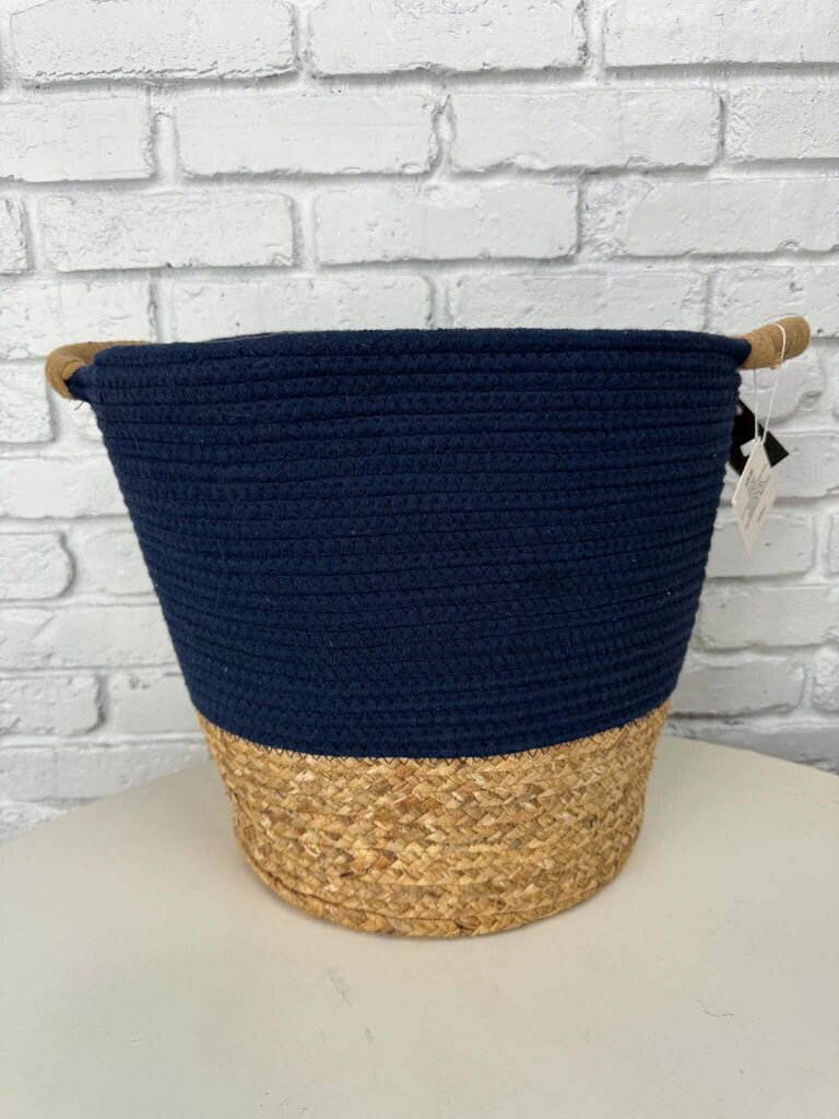 Blue Table Decor Woven Storage Basket Retail $29.99