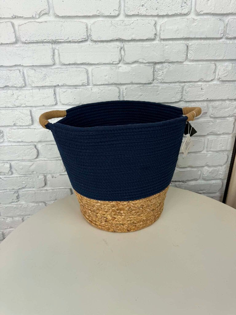 Blue Table Decor Woven Storage Basket Retail $29.99