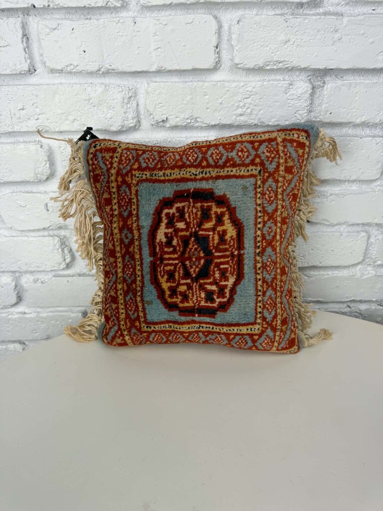 Printed Square Pillow w/Tassels