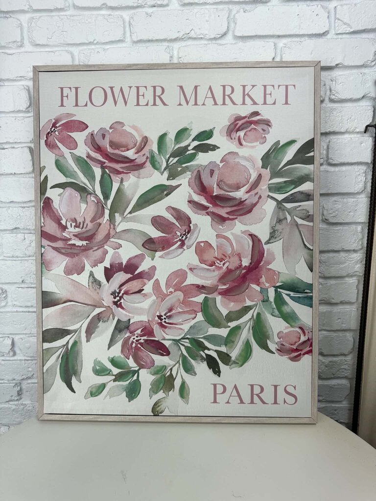 Framed "Flower Market" Wall Canvas