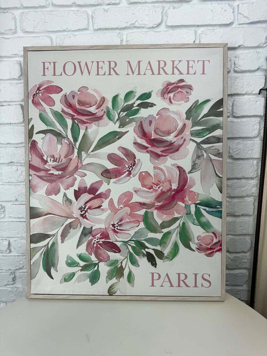 Framed "Flower Market" Wall Canvas