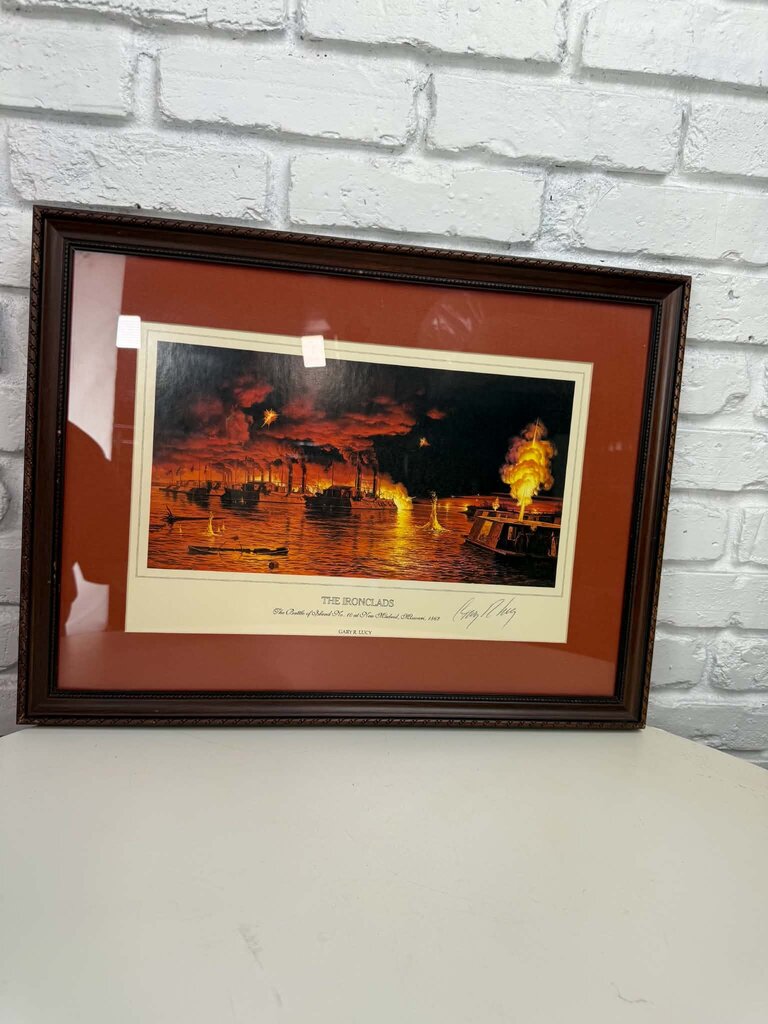 "Ironclads" Signed Framed Wall Art Retail $350