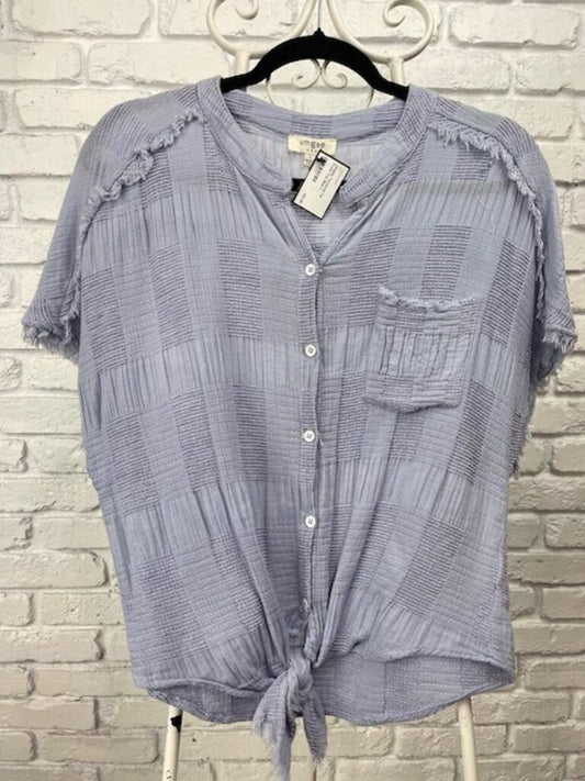 Textured Tie Front Top