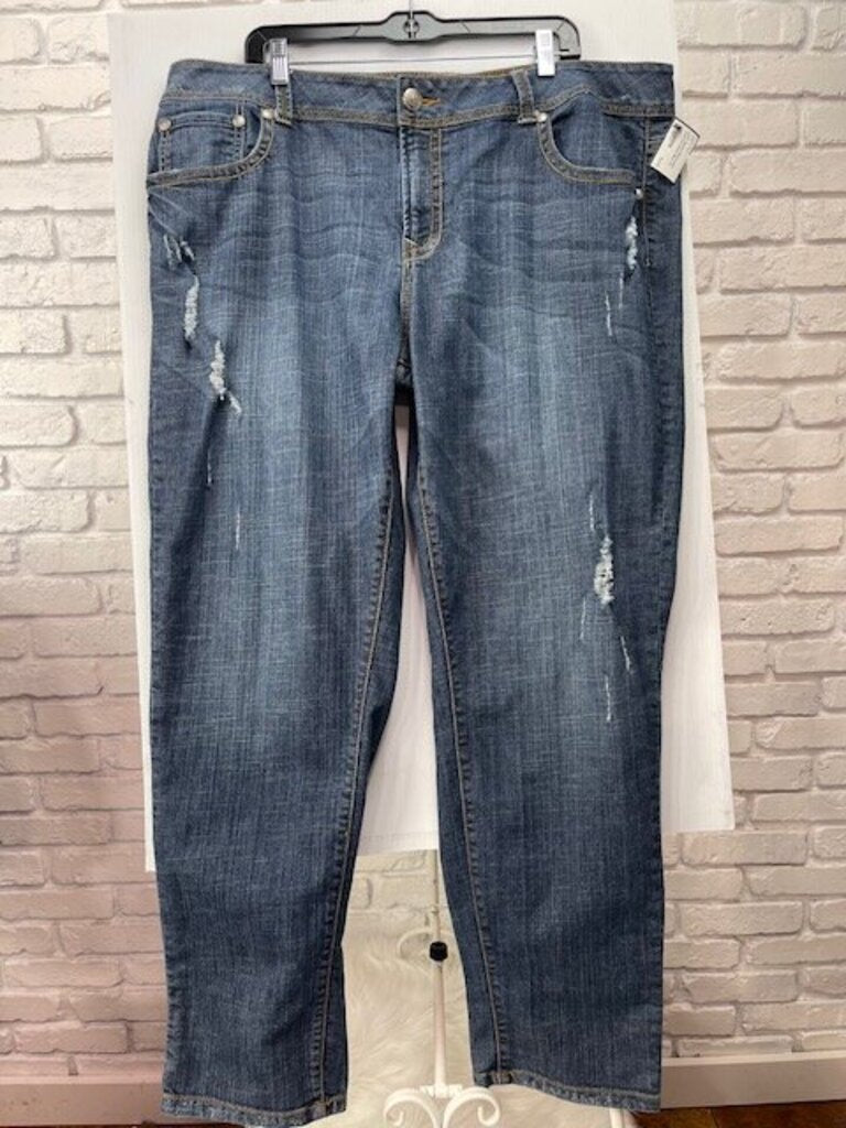 Distressed Tapered Jeans
