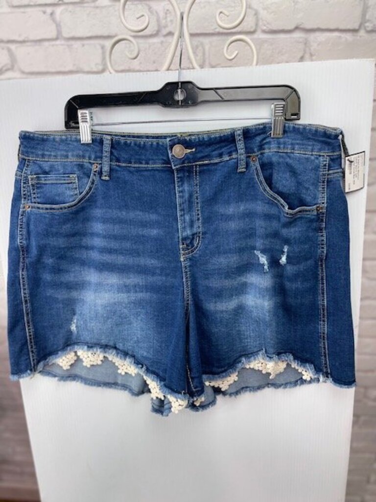Cutoff Shorts with Crochet Detail