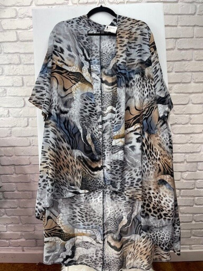 Sheer Animal Print Duster