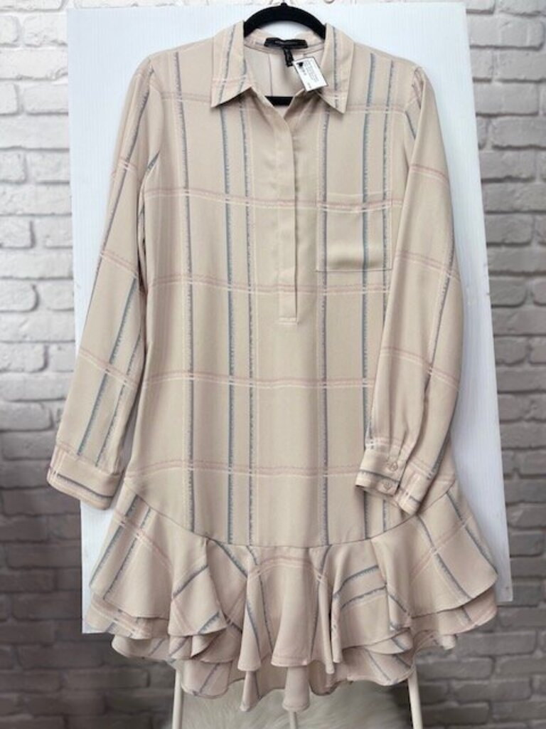 Striped Blouse Style Dress with Ruffles