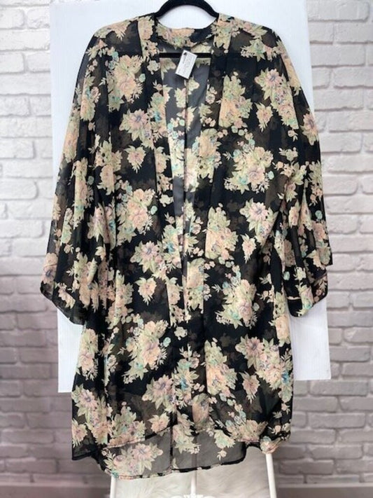 Sheer Floral Print Duster