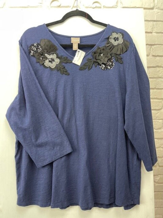 Floral and Sequin Detail Top