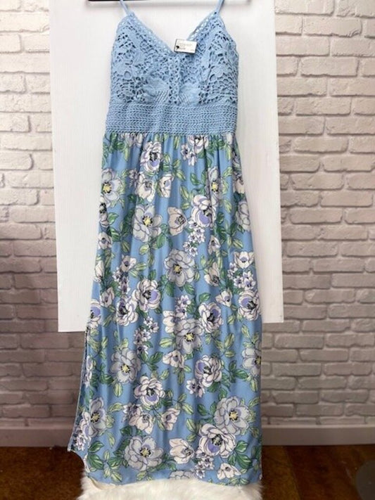 Crochet and Floral Maxi Dress
