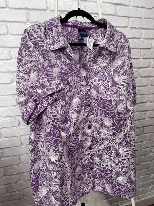 Floral Print Button Down Blouse