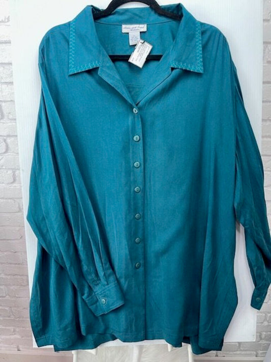 Embroidery Detail Button Down Blouse