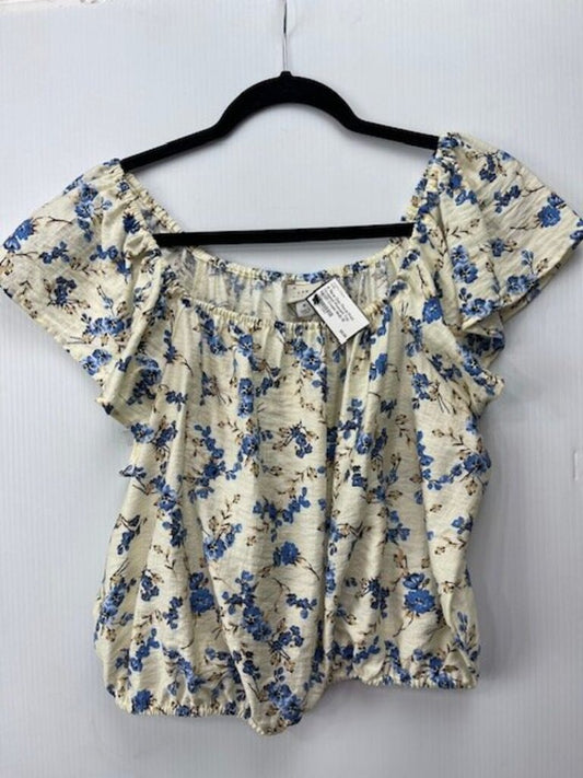 Floral Print Cropped Peasant Top NEW!!