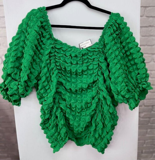 Textured Puffy Sleeve Top