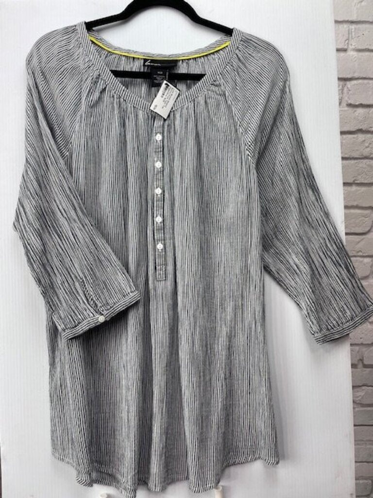 Striped Button Front Tunic Top