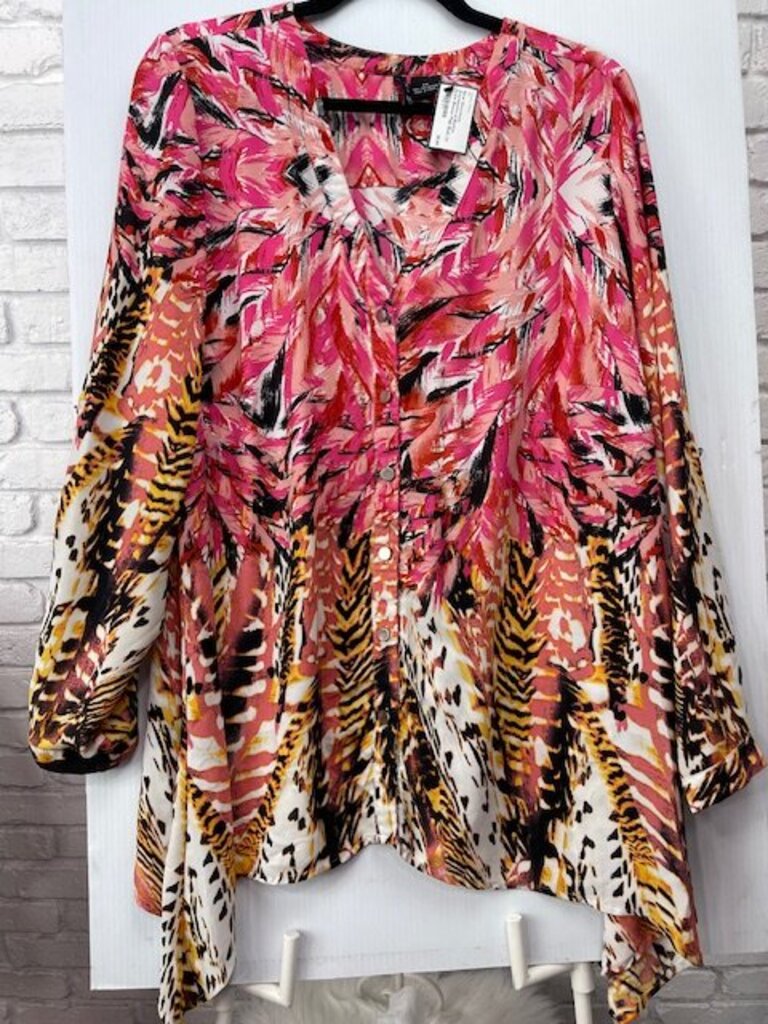 Asymmetrical Button Front Blouse