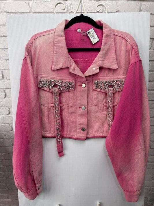 Rhinestone Detail Denim Jacket NEW!! RETAIL $90