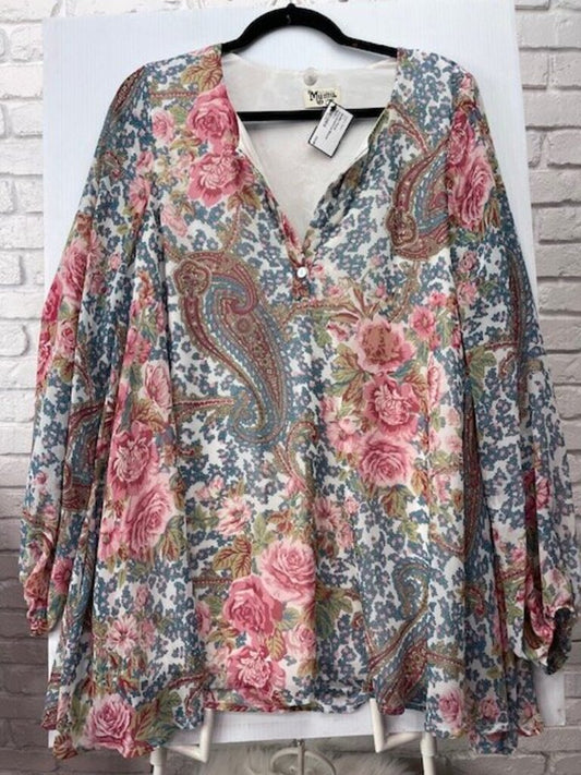 Floral Asymmetrical Blouse