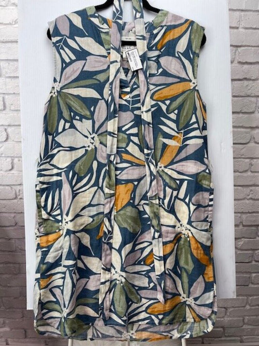 Floral Print Linen Tunic Dress