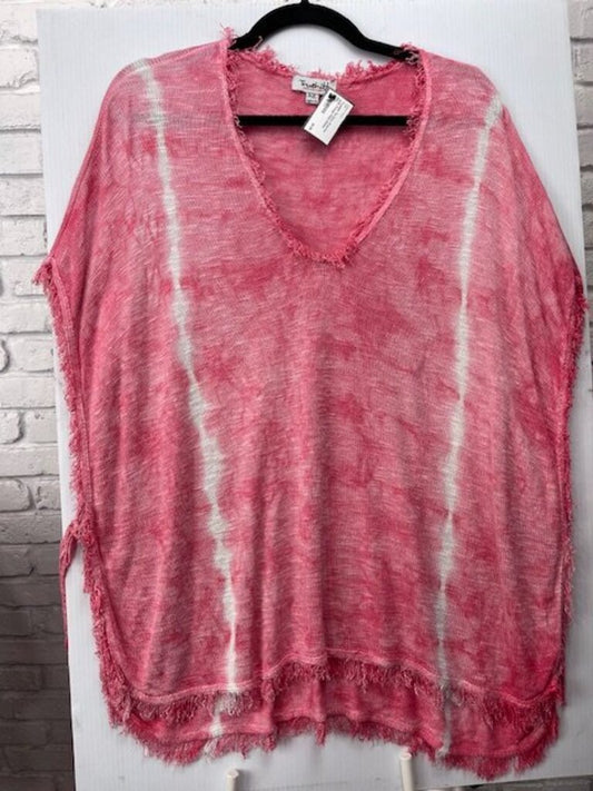 Tie-Dye Poncho with Fringe