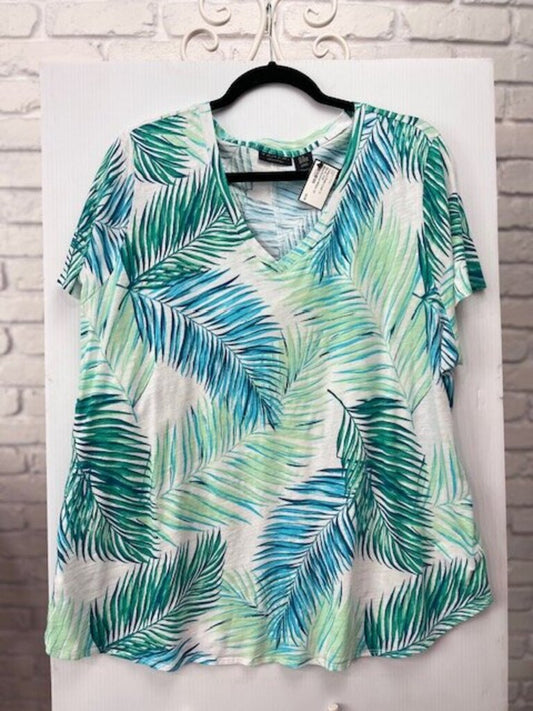 Palm Leaf V-Neck Tee