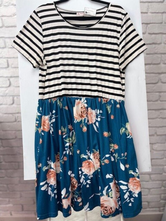 Stripe and Floral Dress