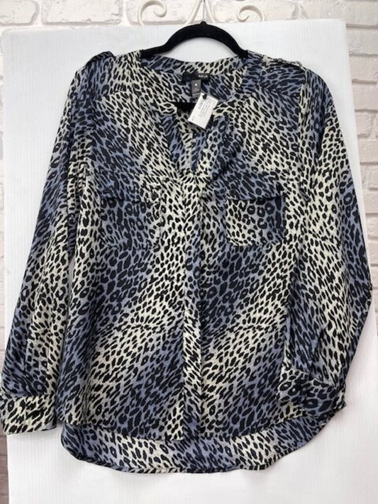 Cheetah Print Hidden Button Blouse