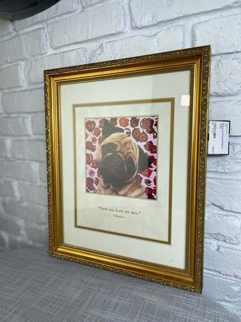 Pug Love Framed Photo 13x16
