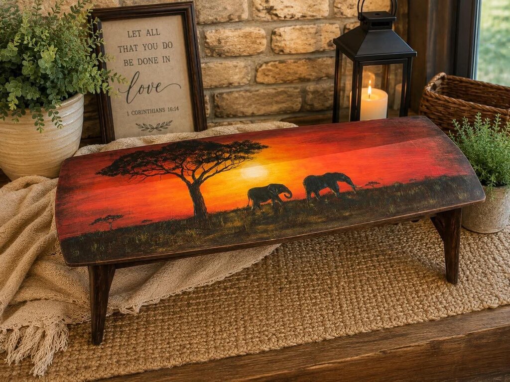 MCM Coffee Table W / Art By Hurst (Local Pickup Only)