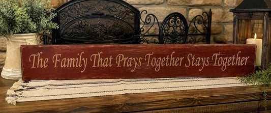 Family That Prays Wood Wall Decor (Local Pickup Only)