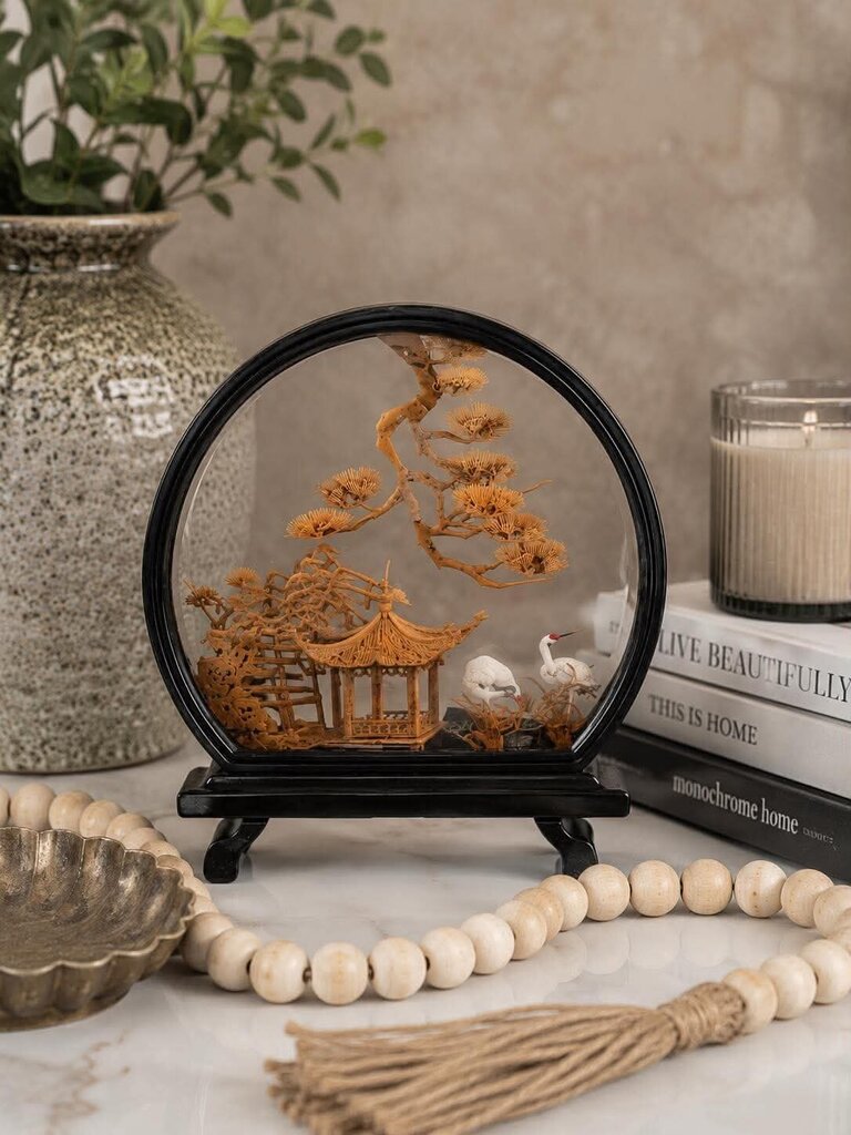 Asian Cork Carving in glass
