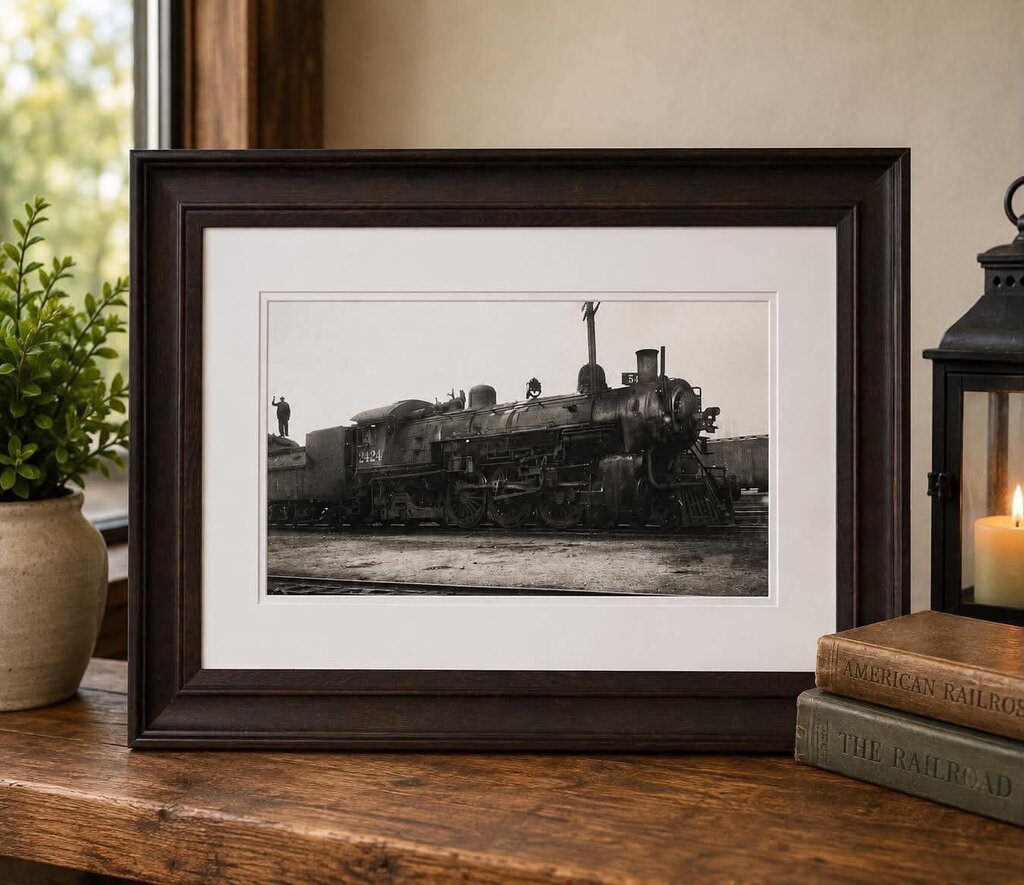 Framed Train Engine Photo