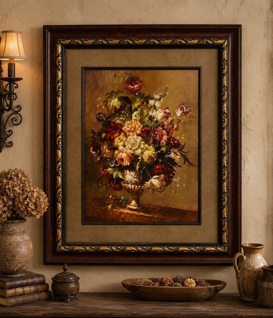 Large Framed Floral Art 35x41 Retail $150