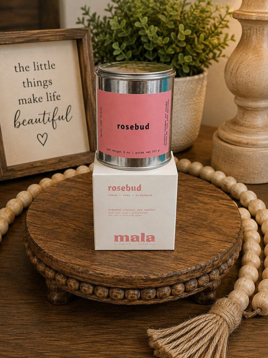 Retail $42.00! Mala Rosebud Candle NEW