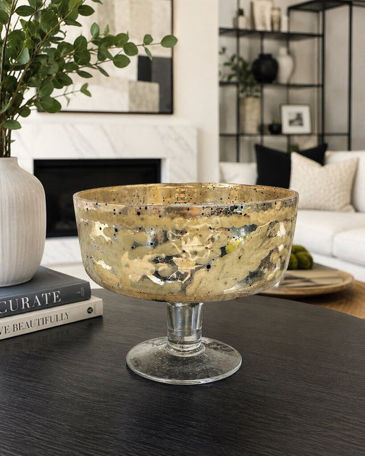 Mirrored Pedestal Deco Dish