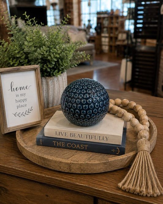 Blue Textured Deco Ball