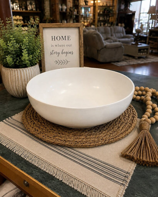Large White Bowl. (13in)