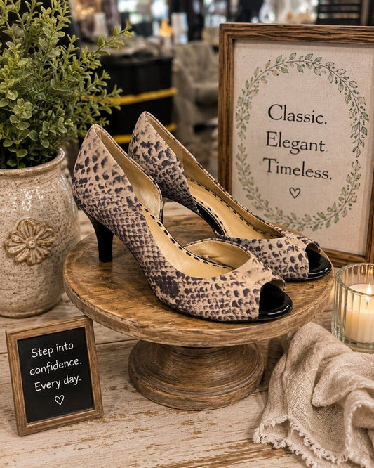 Alex Marie Snake Print Heels Retail $129