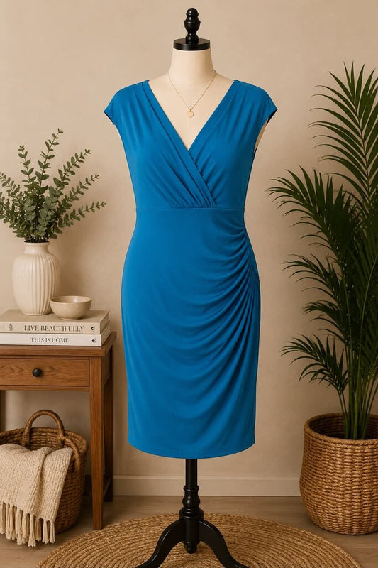 Lauren Ralph Lauren Blue Sleeveless Dress Size 18