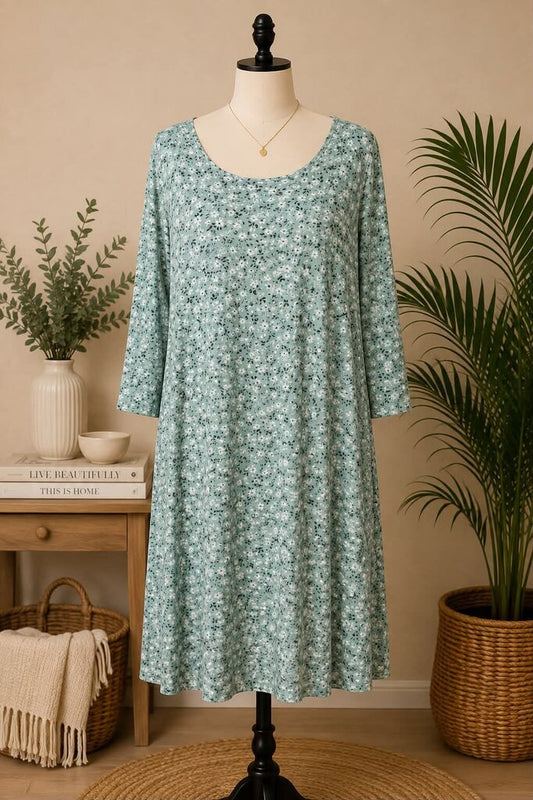 Land's End Mint Floral Dress Size 2X