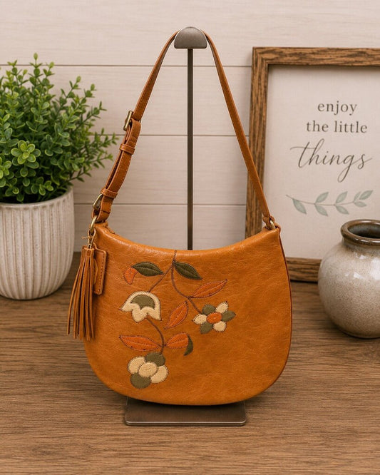 Hobo Genuine Leather Maverick Floral Handbag Retail $278